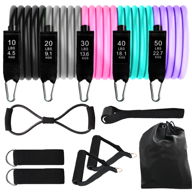 12PCS Resistance Bands Set Bodybuilding Home Gym Equipment Professional Training Weight Fitness