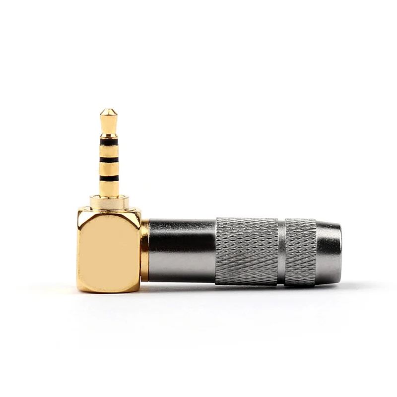 New Arrival Pole TRRS Male Plug Jack Gold Plated 90 Degree