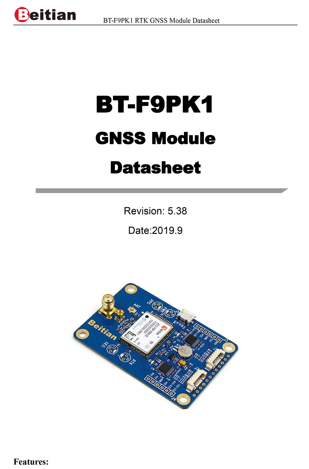 BEITIAN GNSS EVB Высокоточный сантиметр ГЛОНАСС GALILEO BDS gps-модуль двухчастотный ZED-F9P модуль RTK BT-F9PK1