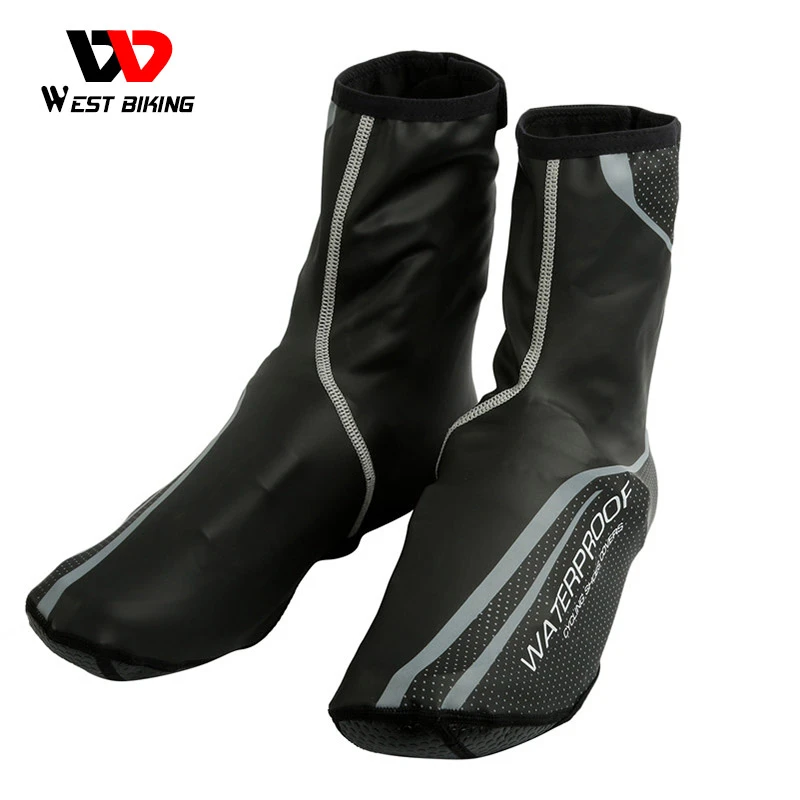 West Biking Waterproof Cycling Shoe Cover Reflective Thermal Overshoes Toe Bicycle Shoe Covers
