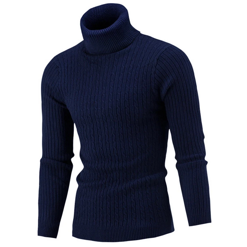 2021 Men's Turtleneck Sweater Fall/Winter Men's Turtleneck Warm Knitted Sweater Warm Men's Sweater Men's Clothing