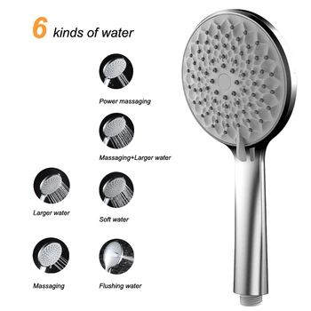 

High Pressure Portable With Spray Lightweight Hotel Adjustable Water Saving Dormitory Handheld Shower Head Durable Bathroom ABS
