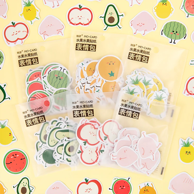 Loveот 45 шт./лот Kawaii Мультяшные наклейки с фруктовым выражением DIY Скрапбукинг для