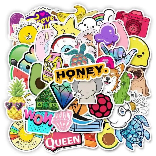 VSCO, водонепроницаемые наклейки, детские игрушки, наклейки для девочек, Мультяшные наклейки для скейтборда, ноутбука, чемодана, мотоцикла, автомобиля, игрушечные наклейки для детей - Цвет: C