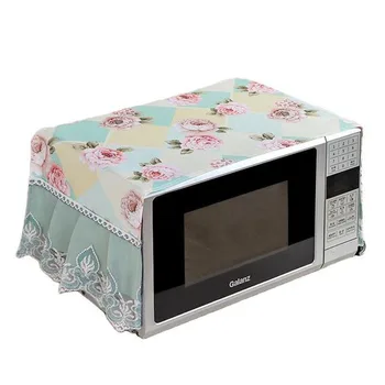

Microwave Oven Lace Cover Kitchen Oil Dust Waterproof Double Pockets Kitchen Accessories Supplies Home Decoration