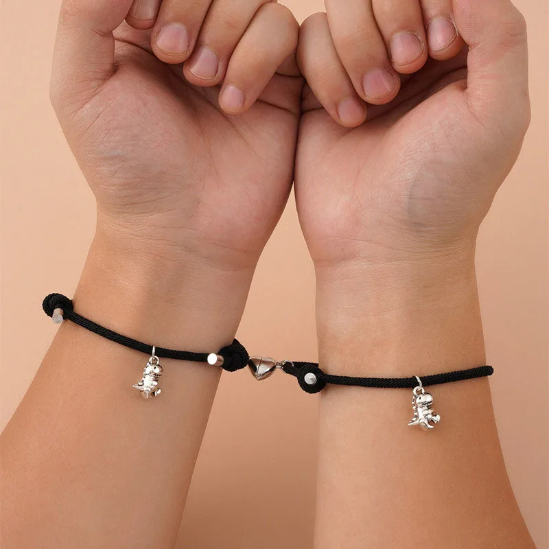 Bracelet Jewelry 2pcs Magnetic Stainless Steel Pendant Charm Couple Bracelets