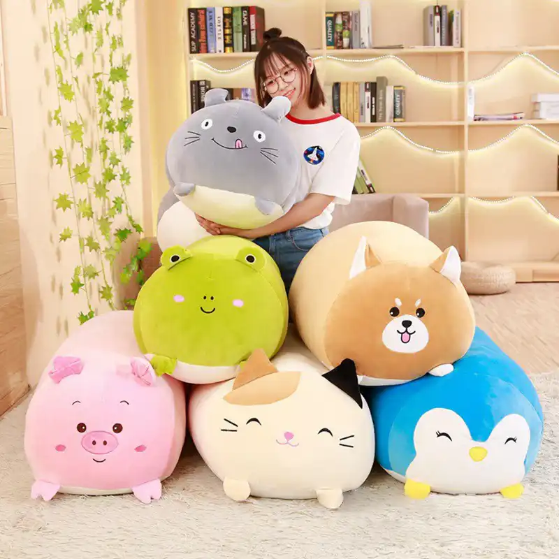 30 60 90cm Doux Animal Dessin Anime Oreiller Coussin Mignon Gros Chien Chat Totoro Pingouin Cochon Grenouille En Peluche Enfants Cadeau D Anniversaire Kawaii Aliexpress