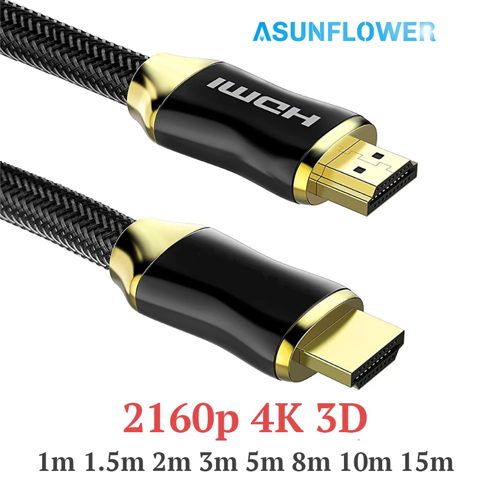 4K 2160P Ultra HD HDMI кабель для ноутбука HDMI-кабель для компьютера HDTV xbox DVD PS3 позолоченный 1 м 1,5 м 2 м 3 м 5 м 8 м 10 м 15 м