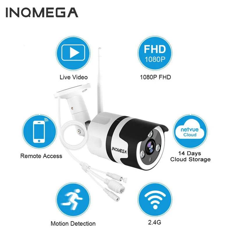 INQMEGA IP Camera 1080P 720P Waterproof Bullet Camera WiFi 360 Security IR Vision Wireless IP Camera Outdoor Wifi Cctv Camera