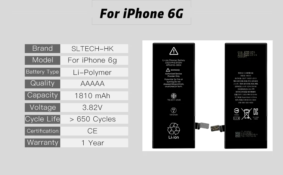 Литиевая батарея для iPhone 5, 5S, 6, 6 S, 7, 8 Plus, сменные батареи, внутренняя батарея для телефона, 2060 мА/ч, 2265 мА/ч+ Инструменты для ремонта