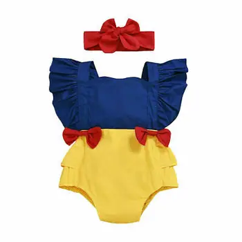 

2020 Summer Infant Baby Girls Rompers Bodysuit Ruffles Short Sleeve Bowknot Overalls Jumpsuits Headband 2pcs Clothes 0-24M