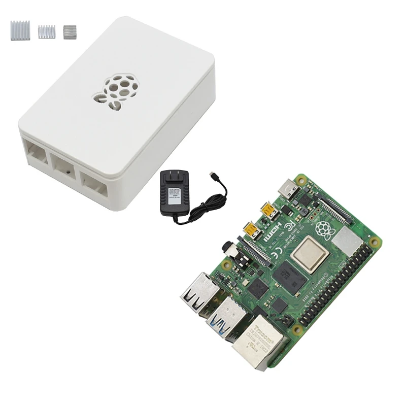 Для Raspberry Pi 4 Модель B ABS чехол 2G ram DIY Kit с радиатором 5V 3A адаптер питания для Raspberry Pi 4B