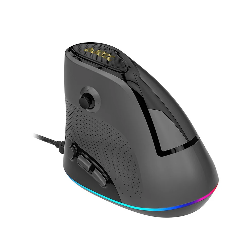 Ajazz AJ307 Вертикальная мышь 4800 dpi регулируемая, USB, проводная 7 клавиш Esport игровая мышь с RGB подсветкой эргономичная и боковая конструкция