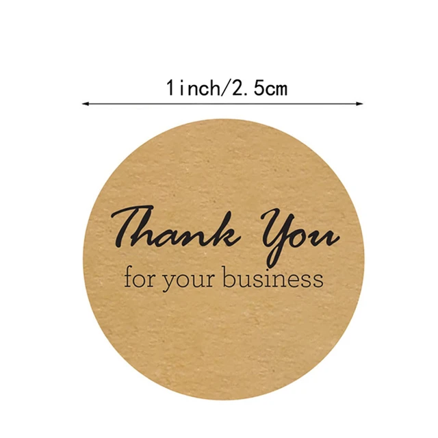 100-500pcs Thank You Stickers 3cm Gold Foil Handmade with Love