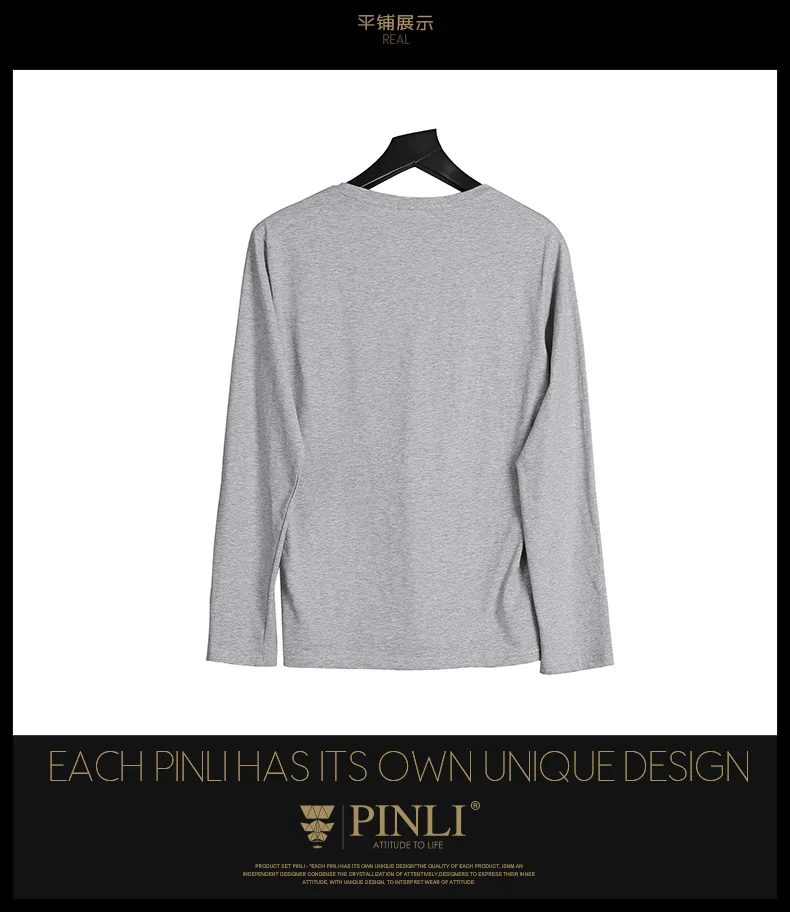 Palace New Men's Cultivate Morality Round Collar Pure Color Long Sleeve T-shirt Render Unlined Upper Garment B193111476