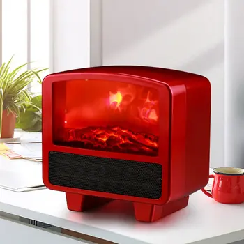 

3d Simulated Flame Heater Household Office Low Noise Convenient Multiple Models Mini Heater Safe Indoor Heater