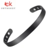 OKtrendy Magnetic Bracelet Black Plated Men Health Energy Magnet Bracelets 8mm Adjustable Cuff Titanium Bangles for Women 1