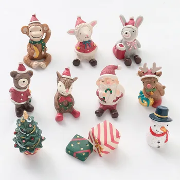 

Wholesale Resin Crafts Small Animal Ornaments Creative Santa Claus Snowman Christmas Tree Festival Gift Decoration