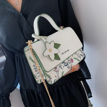 

NEW design fashion flower handbag elegant unique square bag messenger bag shoulder bag width 20cm height 13.5cm thickness 7.5cm