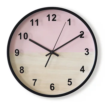 

Nordic Pink Wall Clock Mute Bedroom Living Room Creative Wall Clock Kitchen Wall Watches Modern Home Decoration DD45WC