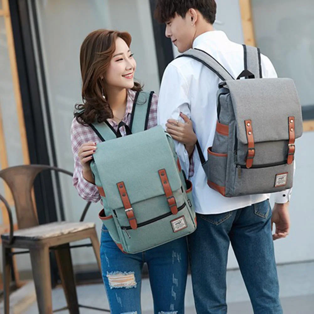 

New Women Men Canvas Backpack Mochilas Outdoor large travel bag Satchel Rucksack Laptop School Bag For Teenage Girls