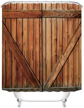 

Bathroom Curtain Wood Plank Texture Design Shower Curtains Waterproof Polyester Fabric Bathroom Shower Curtain &12 Hooks