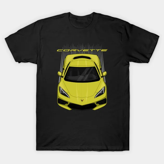 Мужская футболка Chevrolet Corvette C8 2020 accelerate желтая женская | одежда
