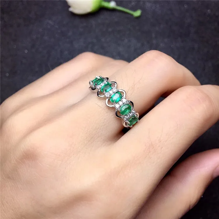 Wanglong 925 пробы Серебряное кольцо с изумрудом женское ювелирное изделие