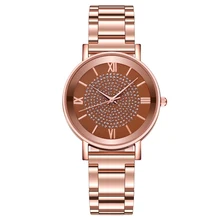 Relojes de lujo de oro rosa con diamantes para mujer 2020, relojes de pulsera magnéticos para mujer, reloj para mujer, reloj femenino