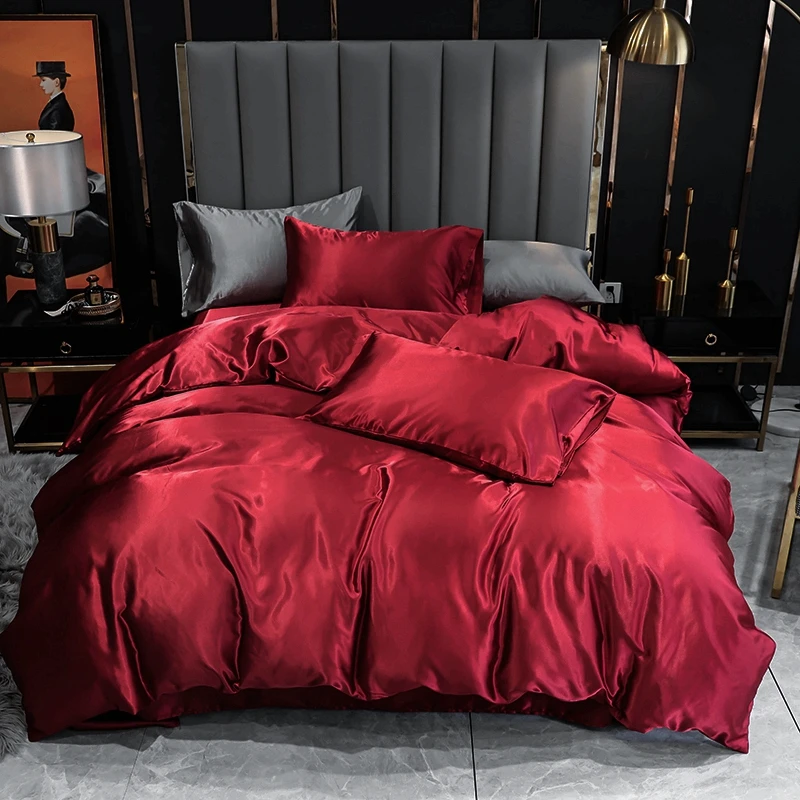 European-style Bedding Set Of Red Luxury Queen Size Duvet Cover Bed Linen | Дом и сад
