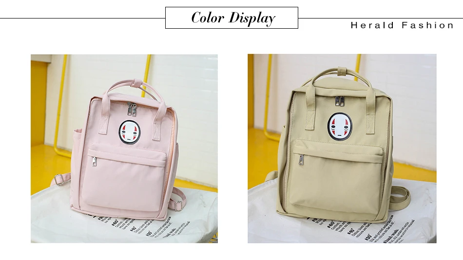 Herald Fashion Women Backpack Casual Student Bag for School Teenagers Girl Ladies Canvas Fabric Backpack Female Bookbag Mochila