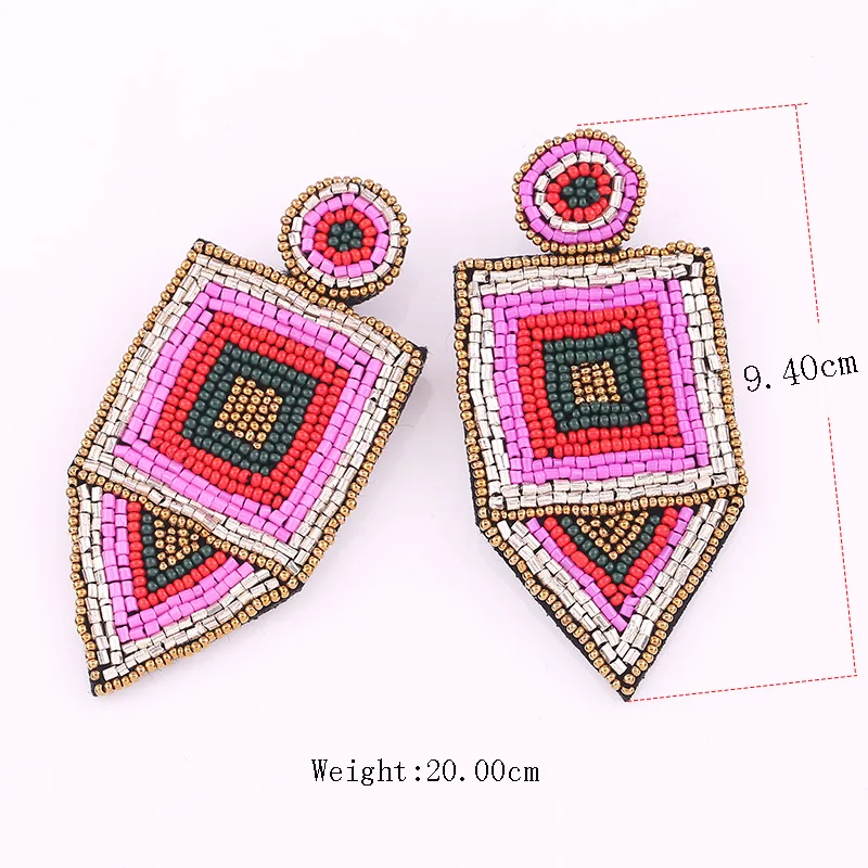 Bohemian Red Beads Tassel Earrings for Women Big Fringe Drop Earrings Long Dangle Earrings Wedding Jewelry Wholesale Size