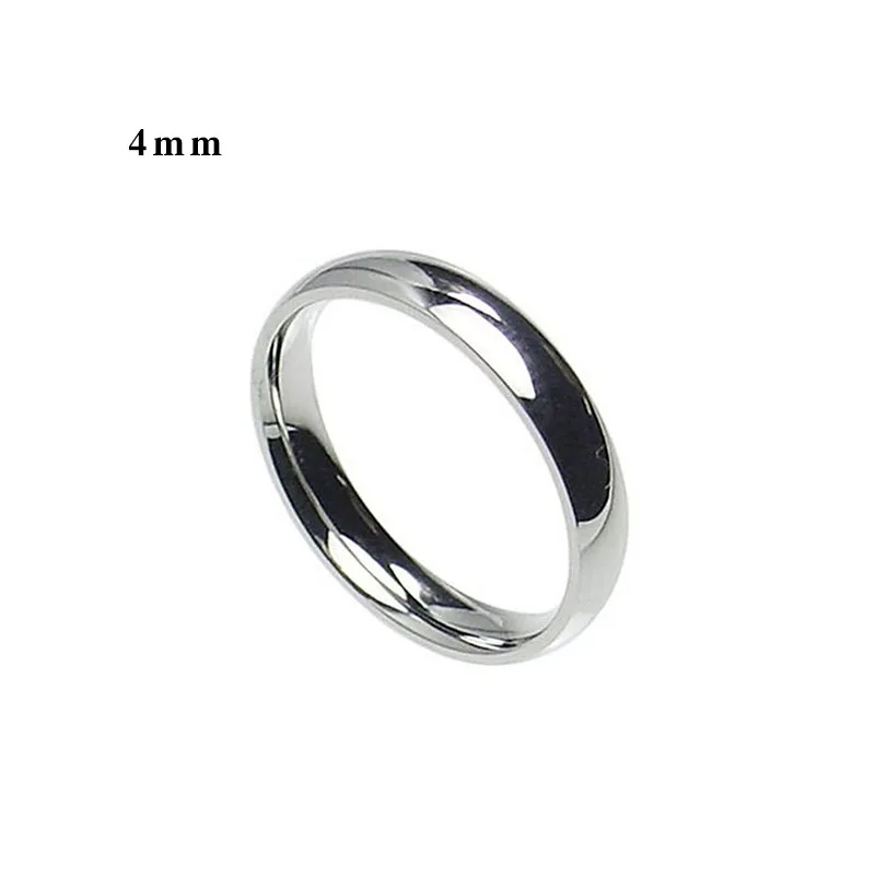 Inside and Outside Curved Smooth Stainless Steel Ring Set Couple Rings for Men Women 4mm6mm8mm12mm Wide