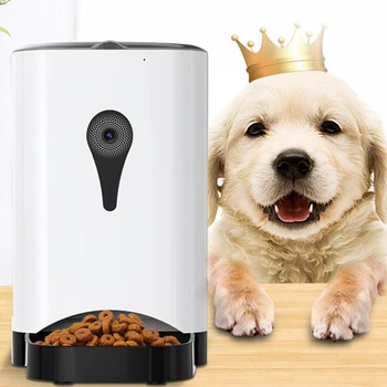 

Pet Intelligent Automatic Feeder with WiFi Remote Control with Video Monitors Rechargeable Suitable for Puppy Chihuahua Dogs Cat