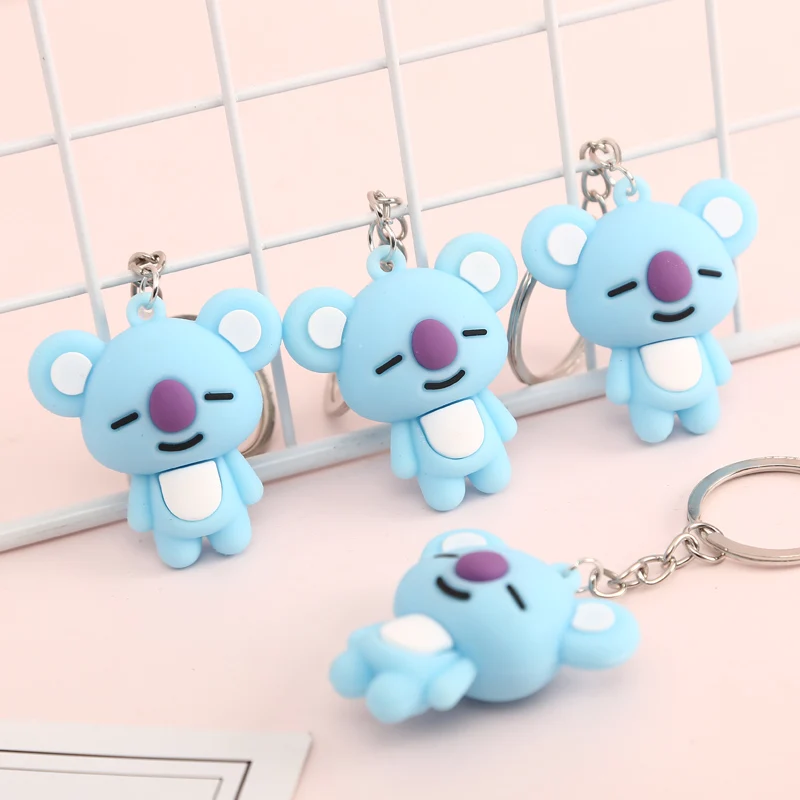 5pcs Koala 1 упаковка милый Радужный ПВХ животное Единорог коала панда брелок для детей девочки сумка орнамент цепочка для телефона и ключей брелок украшение сумки - Цвет: 5pcs Koala
