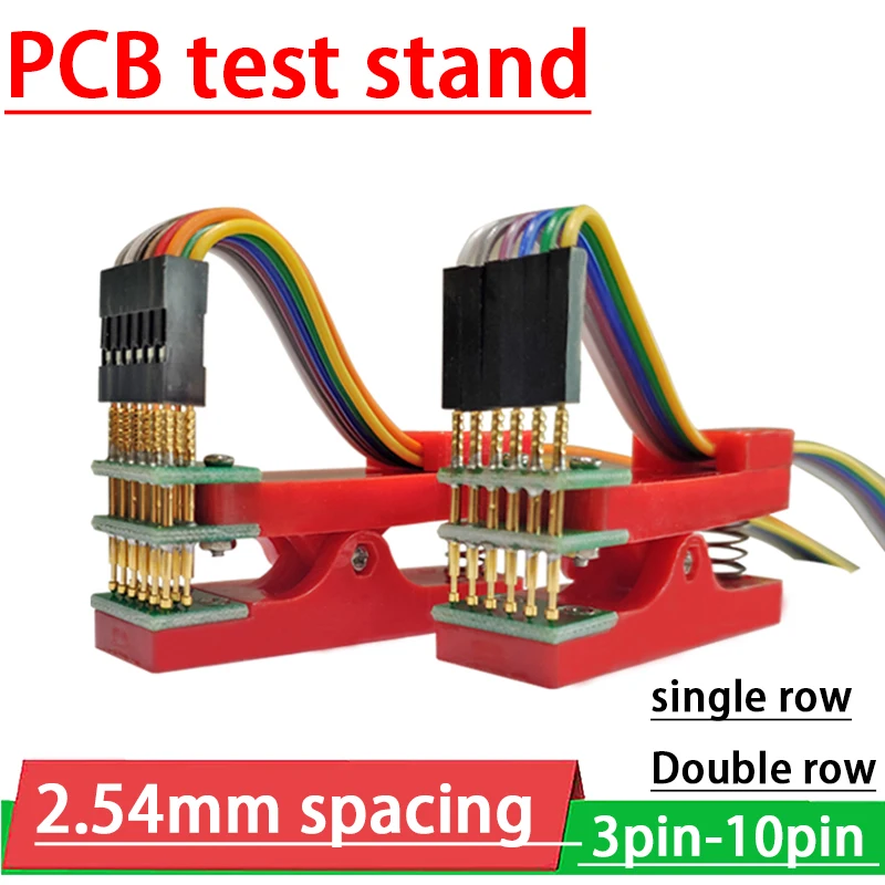 

Pitch 2.54mm 3Pin 4Pin 5P 6P... 10Pin Burn test clamp PCB Test Stand Debug Download Program Burning Clip pin JTAG Fixture Probe