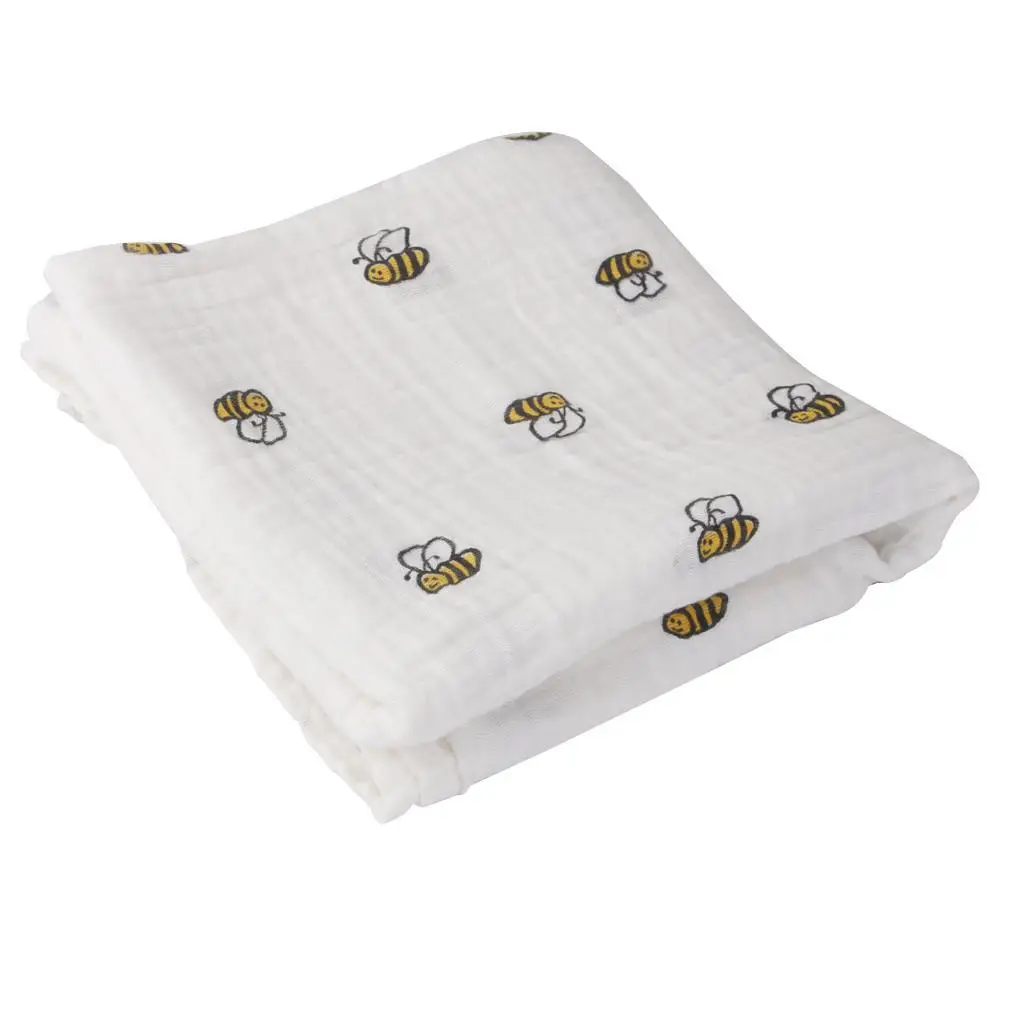 Детское банное полотенце с цветочным принтом, мягкое Двухслойное хлопковое теплое одеяло для новорожденных, многофункциональное банное полотенце 115x115 см - Цвет: 4