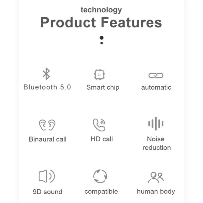 Наушники-вкладыши для Bluetooth 5,0, водонепроницаемые, с защитой от пота Беспроводной стерео наушники-вкладыши TWS с драйвером спортивные наушники аксессуары для ванной комнаты с зарядный чехол