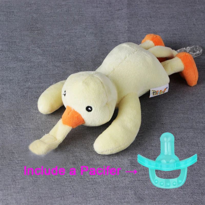 Новорожденный соска игрушки с соской флеш животное тигр утка игрушка для маленьких мальчиков и девочек