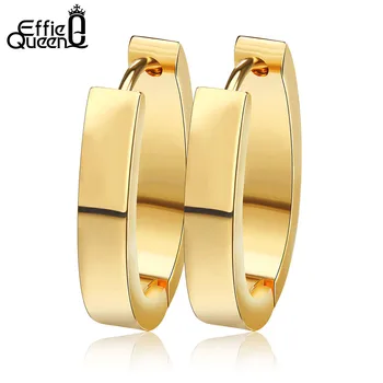

Effie Queen 316 L Stainless Steel Earrings for Women Perfect Polished Circle Stud Earring Trendy Men Jewelry DGTE17