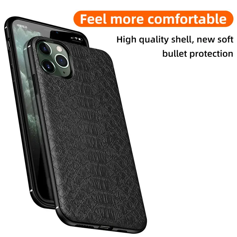 Магнитный крокодиловая Текстура кожаный чехол для телефона для iPhone 11Pro Max XR X XS MAX 8 7 6S Plus бизнес ультра тонкий анти-осенний чехол