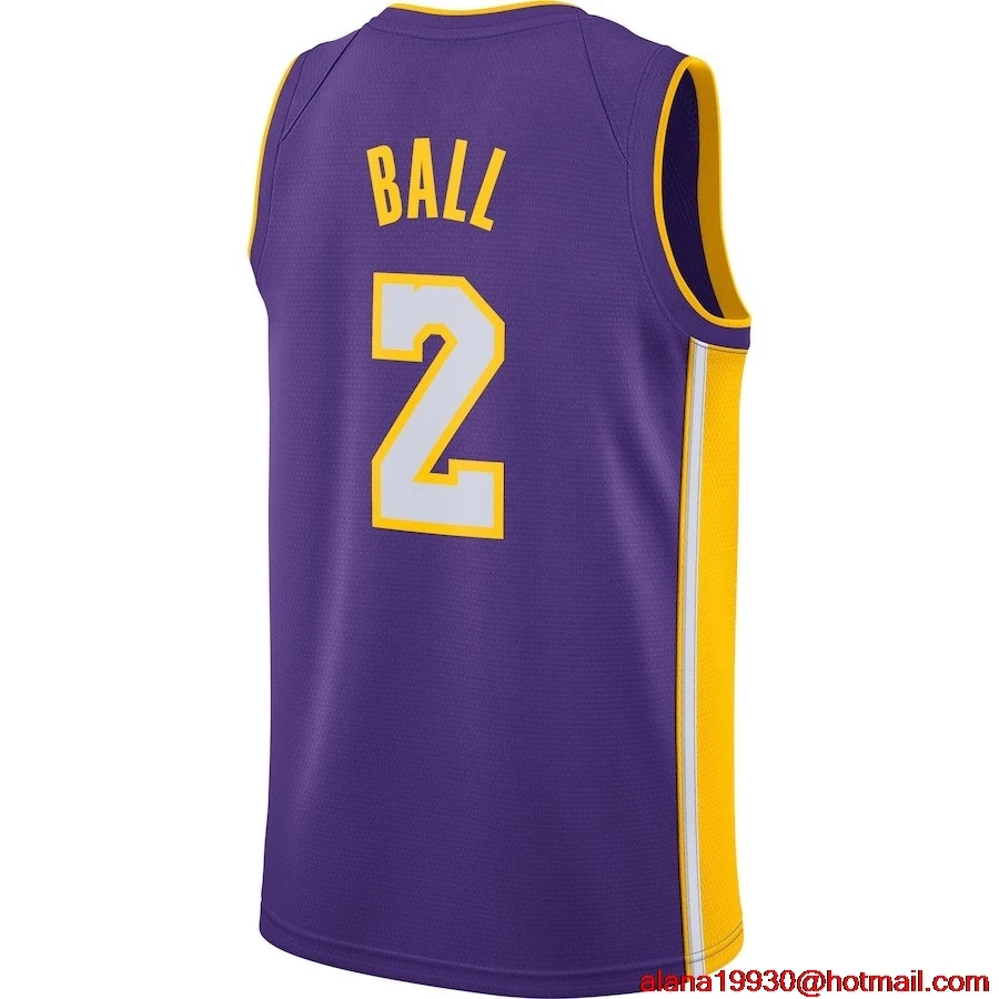 Молодежная детская баскетбольная майка LeBron James Lonzo Ball Brandon Ingram Kobe Bryant /19 City Edition, баскетбольная майка в Лос-анжелесском стиле