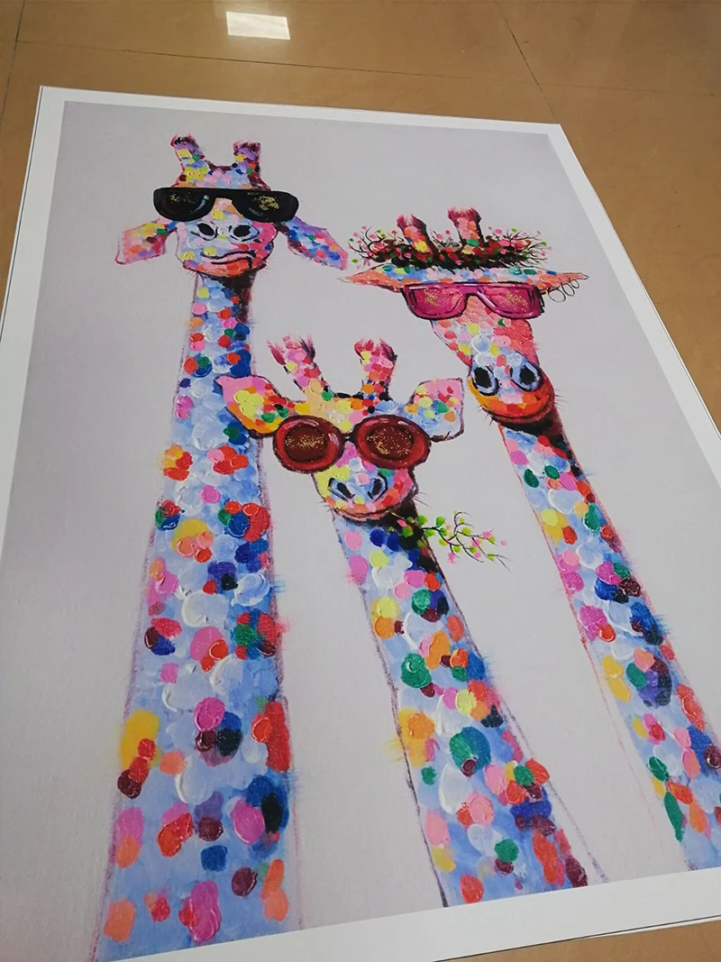 OUCAG граффити искусство животное холст Картина лошадь постер с жирафом и принтами декоративная картина графическое произведение искусства для постельных принадлежностей