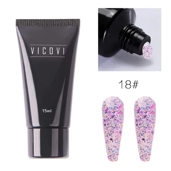 

15ml Nail Polish Gel Crystal Sequin Extension Gel Nail Art Pearlescent Extension Gel Nail Polish Finger Builder UV Gel TSLM2