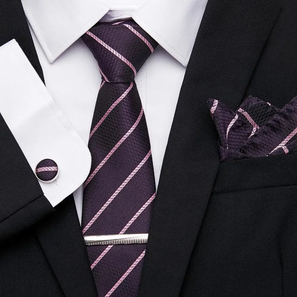  20 Colors Paisley 100% Silk Ties For Men Gifts Wedding Necktie tie clips Handkerchief Set Men Busin