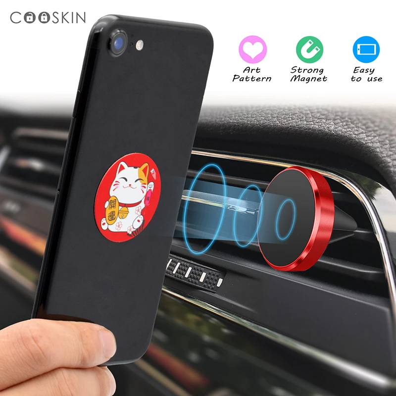 

Magnetic Cell Phone Stand Holder Bracket Car GPS Air Vent Clip Grip for iPhone for Xiaomi for HUAWEI Cartoon Lucky kitty cat