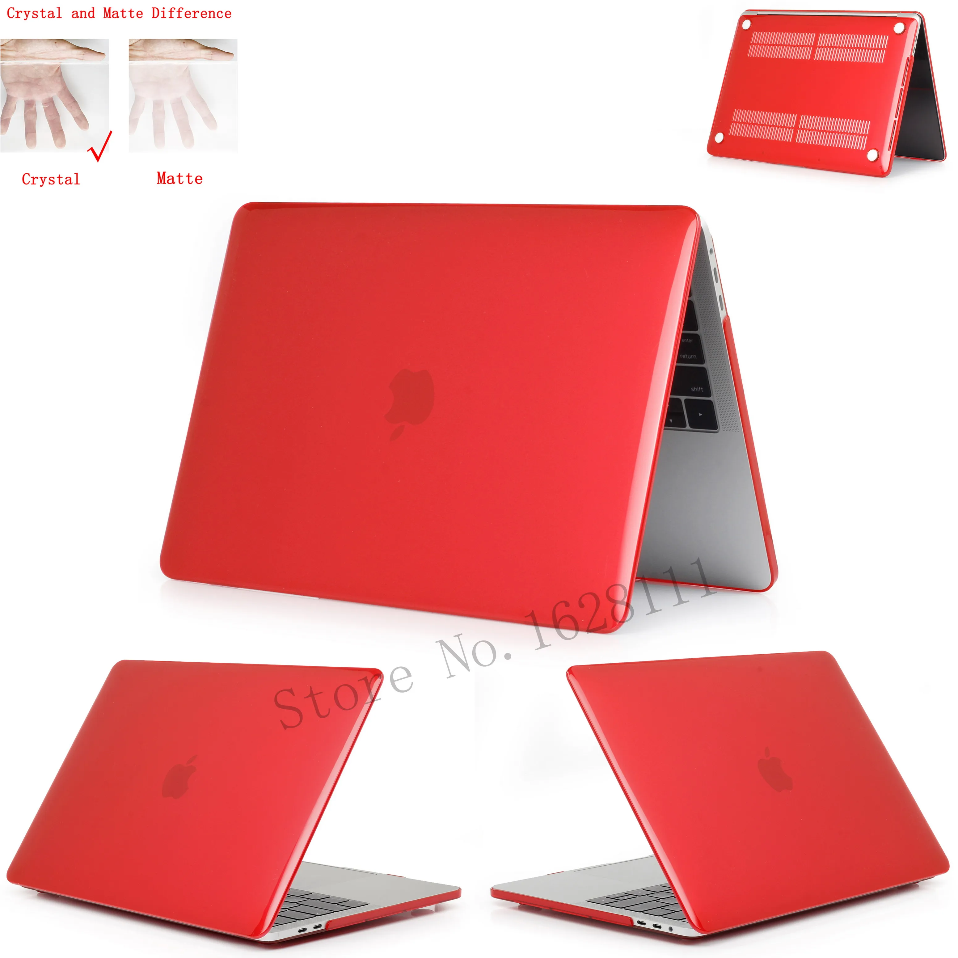 Crystal red Новинка чехол для ноутбука Macbook Air 13 A1466 Touch ID A1932 Touch bar Air pro retina 11 12 13,3 15 15,4 Pro 16 дюймов A2141 - Цвет: Crystal red