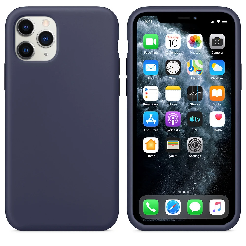 Чехол для iPhone 11 Pro Max 6 S 6 S 7 8 Plus X R XR XS Max чехол мягкий жидкий силиконовый роскошный милый чехол для iPhone11 11Pro - Цвет: Midnight Blue