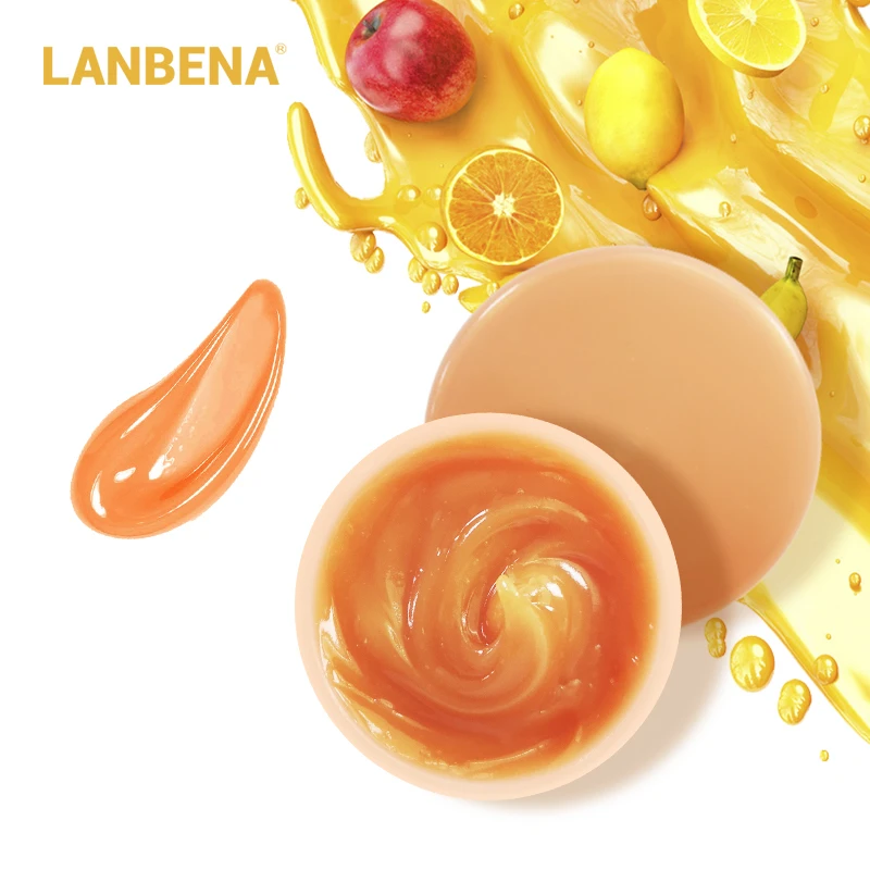 Lanbena, маска для губ, оранжевая, для губ, сливки, витамина С, крем для губ, бальзам для губ, маска для сна, против морщин, увлажняющий, отшелушивающий, питательный