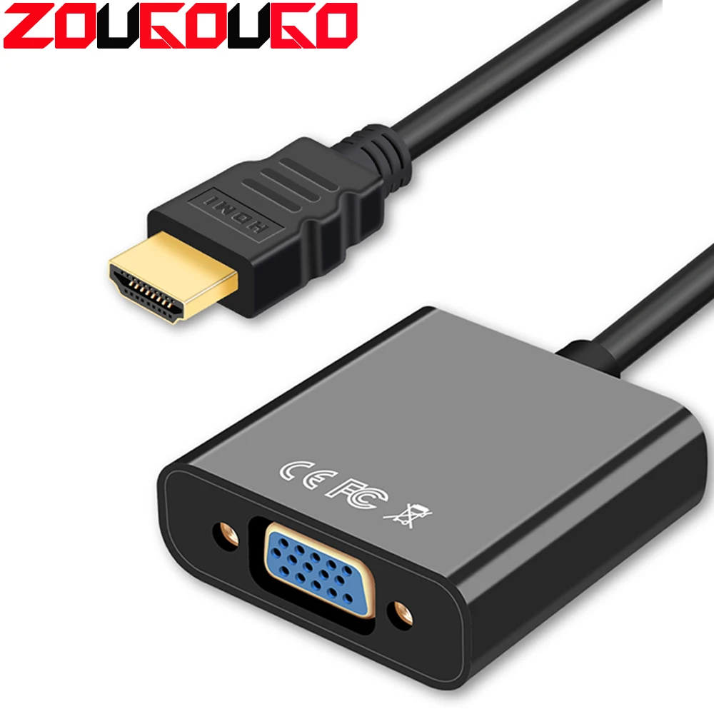 

New HDMI to VGA Adapter Male To Famale Converter Adapter 1080P with Audio Cable For PC Laptop TV Box
